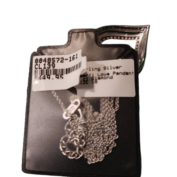 NATURAL 1.00 ct Diamond Heart Love Pendant Necklace Set in Sterling Silver - Picture 8 of 8